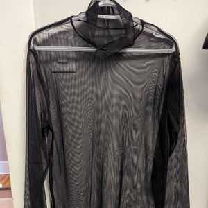 Long sleeve mesh turtleneck
